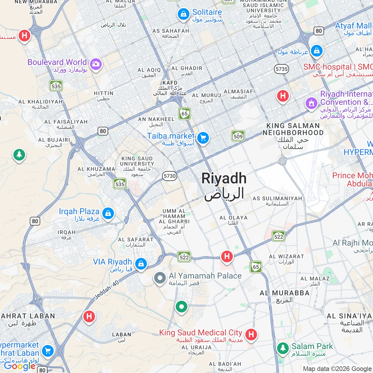 خريطة موقع شركة تويق أواسيس القابضة في الرياض